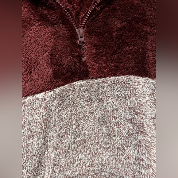 Half zip pullover sweater with kangaroo pocket - burgundy - Picture 8 of 11